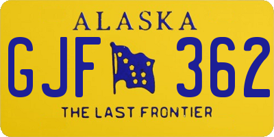AK license plate GJF362