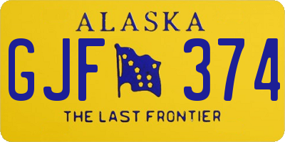 AK license plate GJF374