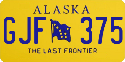 AK license plate GJF375