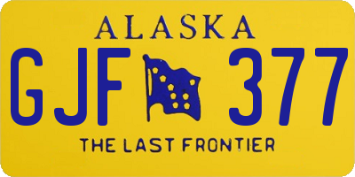 AK license plate GJF377