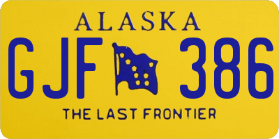 AK license plate GJF386