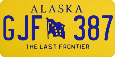AK license plate GJF387