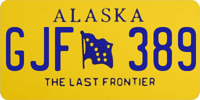 AK license plate GJF389