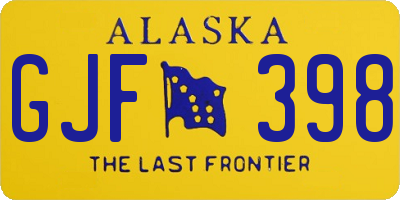 AK license plate GJF398
