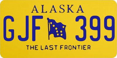 AK license plate GJF399