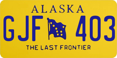 AK license plate GJF403