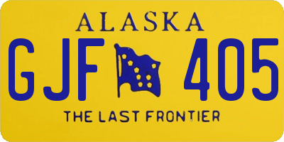 AK license plate GJF405