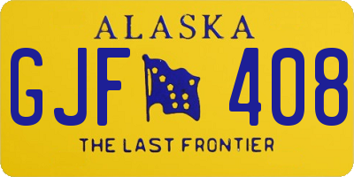 AK license plate GJF408