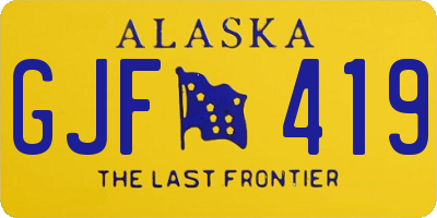 AK license plate GJF419