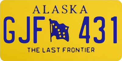 AK license plate GJF431