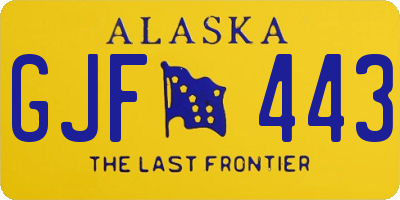 AK license plate GJF443