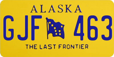 AK license plate GJF463