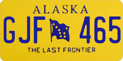 AK license plate GJF465