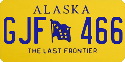 AK license plate GJF466