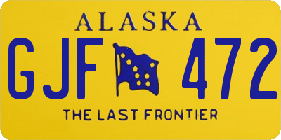 AK license plate GJF472