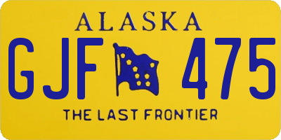 AK license plate GJF475