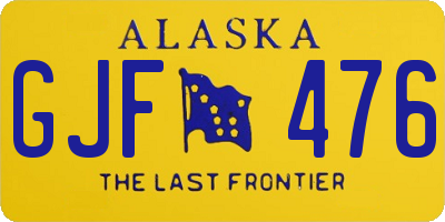 AK license plate GJF476