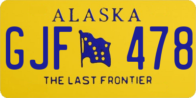 AK license plate GJF478