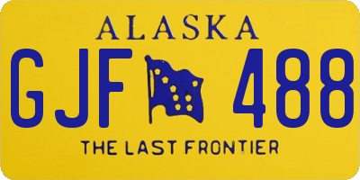 AK license plate GJF488