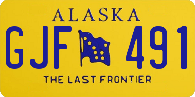 AK license plate GJF491