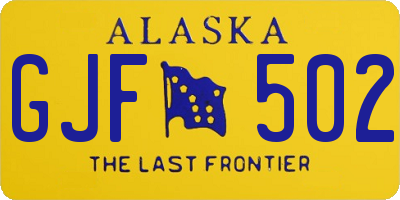 AK license plate GJF502