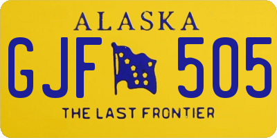 AK license plate GJF505