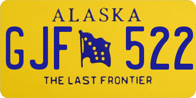 AK license plate GJF522