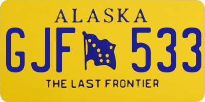 AK license plate GJF533