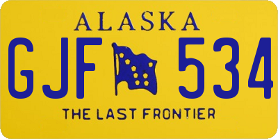 AK license plate GJF534