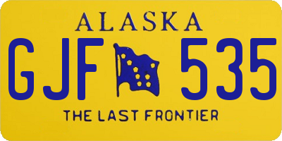 AK license plate GJF535