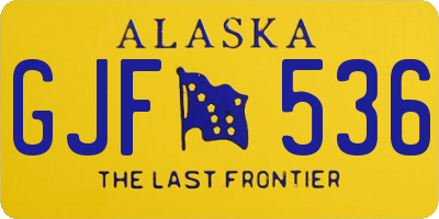 AK license plate GJF536