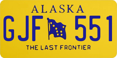 AK license plate GJF551