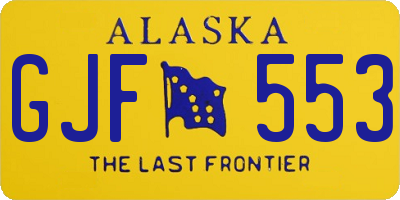 AK license plate GJF553