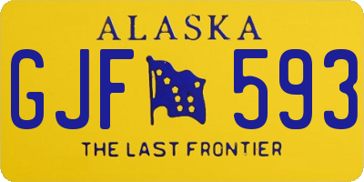 AK license plate GJF593