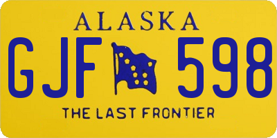 AK license plate GJF598