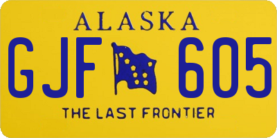 AK license plate GJF605