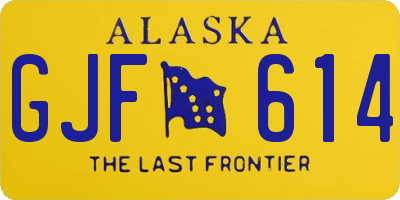 AK license plate GJF614