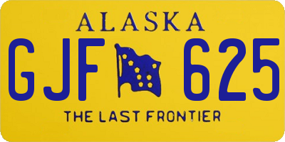 AK license plate GJF625
