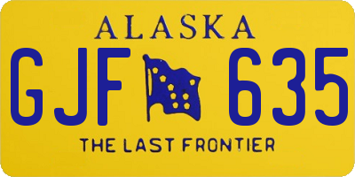 AK license plate GJF635