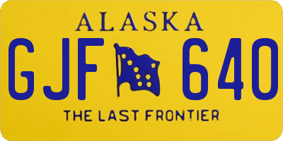 AK license plate GJF640