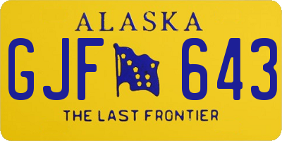 AK license plate GJF643