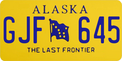 AK license plate GJF645