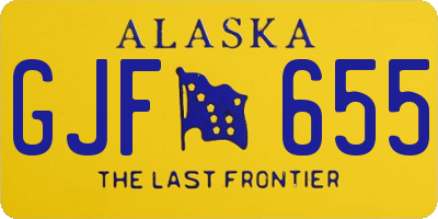 AK license plate GJF655