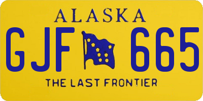 AK license plate GJF665