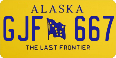 AK license plate GJF667
