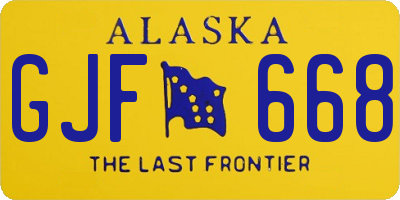 AK license plate GJF668