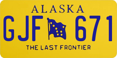 AK license plate GJF671