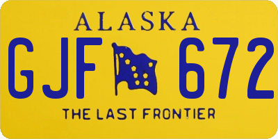 AK license plate GJF672