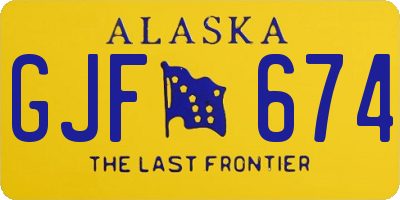 AK license plate GJF674