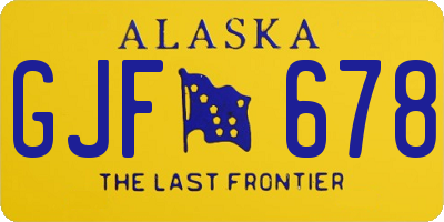 AK license plate GJF678